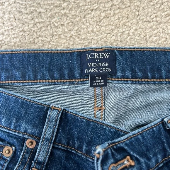 JCrew Mid-Rise Flare Crop Jeans - Picture 2 of 2